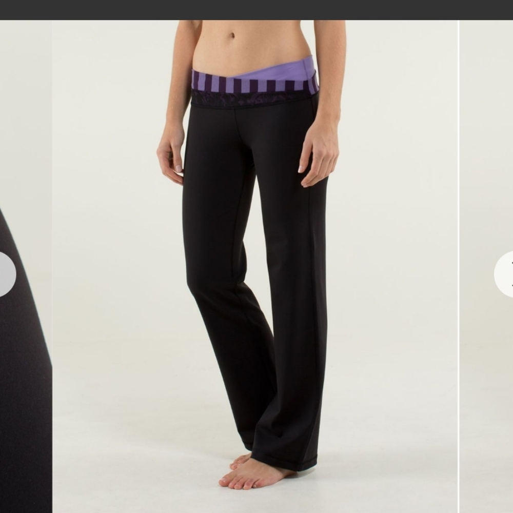 Lululemon Astro Pant LuonBlack / Micro Macro Stripe Deep Zinfandel